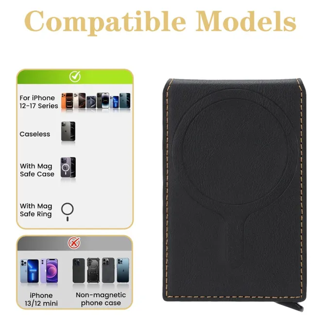Porte-cartes Magnétique Éventail 9 Cartes SIM Support | LAYERO Noir - photo 2