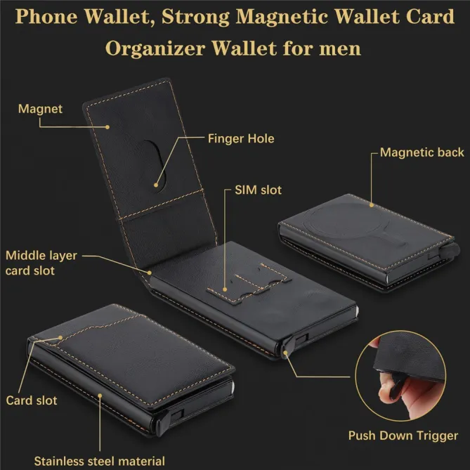 Porte-cartes Magnétique Éventail 9 Cartes SIM Support | LAYERO Noir - photo 11