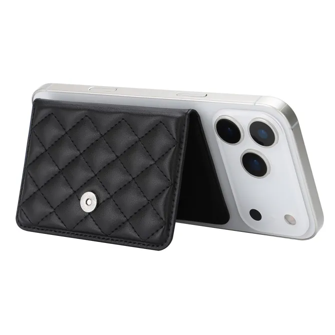 Portefeuille Matelassé 4 Cartes Support Pliable | QUILTO Noir - photo 8
