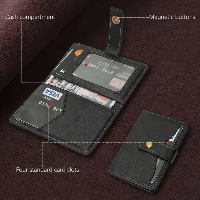 Portefeuille Magnétique 6 Cartes Ultra-Fin 43g | SLIMWALL Noir - photo 6