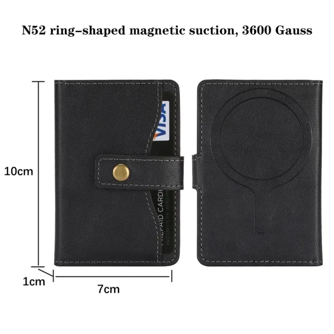 Portefeuille Magnétique 6 Cartes Ultra-Fin 43g | SLIMWALL Noir - photo 8