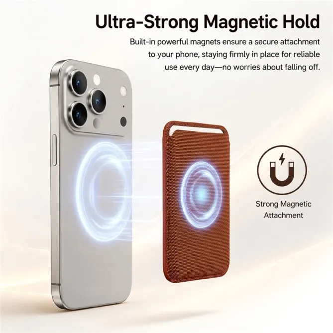 Porte-cartes Téléphone Tissu Technique Fente Ouverte 7mm | SLOTECH Marron - photo 6