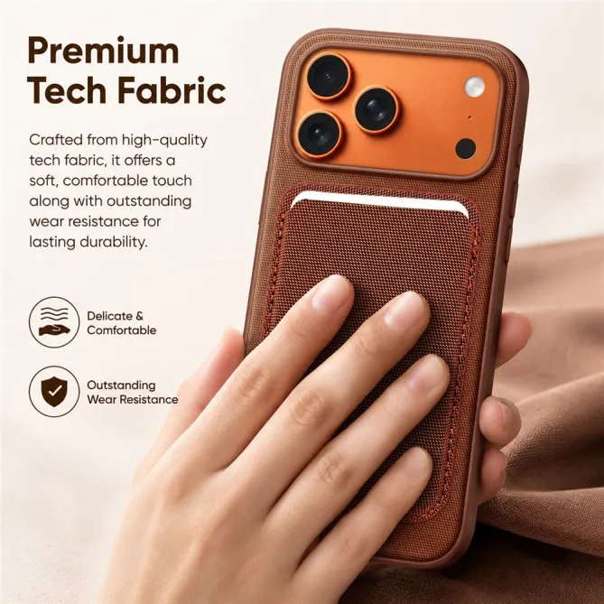 Porte-cartes Téléphone Tissu Technique Fente Ouverte 7mm | SLOTECH Marron - photo 9