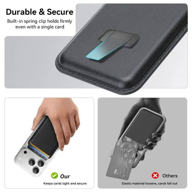 Porte-cartes Téléphone Clip à Ressort 3200Gs Anti-Chute | CLIPSAFE Noir - photo 7