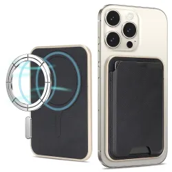 Porte-cartes Téléphone Ultra Fin Découpe Basse 7,5mm | SLIDEFLAT Noir