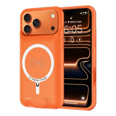Coque Batterie iPhone 17 Pro 6000mAh MagSafe Orange - photo 7