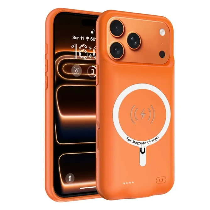 Coque Batterie iPhone 17 Pro 6000mAh MagSafe Orange - photo 8