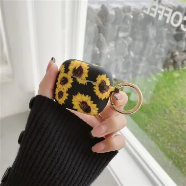 Coque AirPods 4 Motif Tournesols Anneau Doré