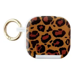 Coque AirPods 4 Léopard Miroir Intégré Anneau Doré