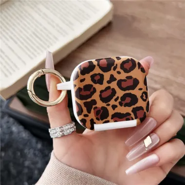 Coque AirPods 4 Léopard Miroir Intégré Anneau Doré - photo 2