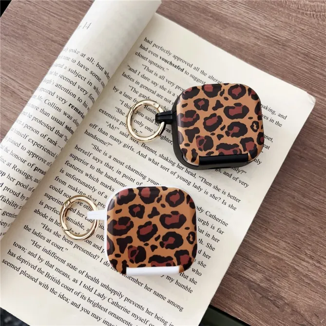 Coque AirPods 4 Léopard Miroir Intégré Anneau Doré - photo 3