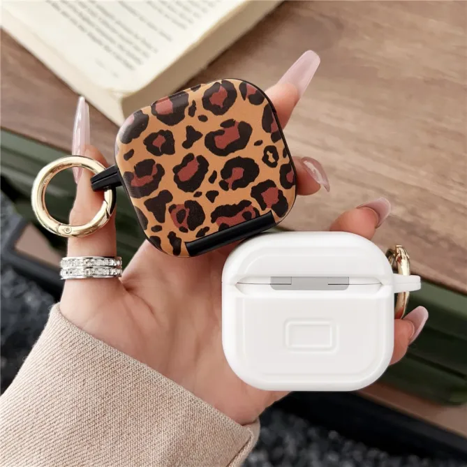 Coque AirPods 4 Léopard Miroir Intégré Anneau Doré - photo 5