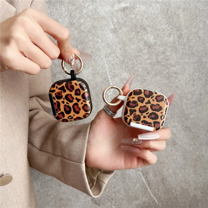 Coque AirPods 4 Léopard Miroir Intégré Anneau Doré - photo 6