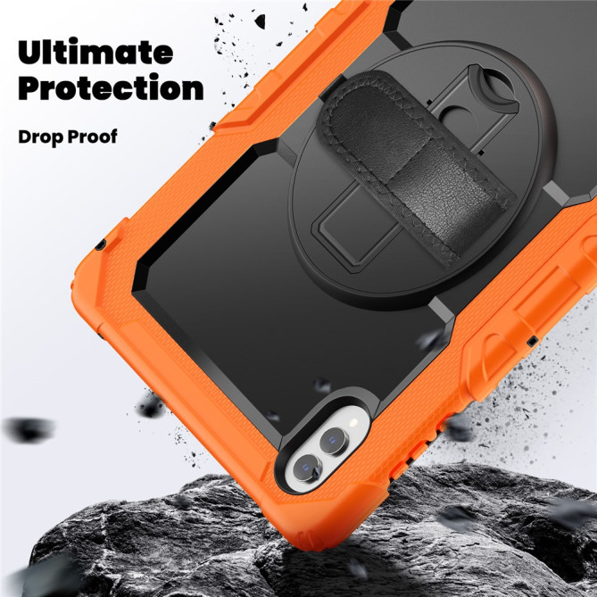 Coque Samsung Galaxy Tab S11 Ultra Antichoc avec Support Rotatif Orange - photo 3