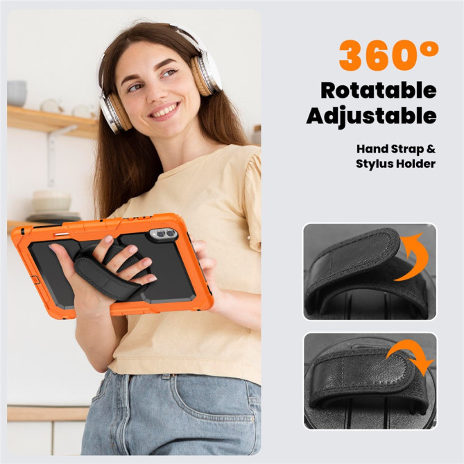 Coque Samsung Galaxy Tab S11 Ultra Antichoc avec Support Rotatif Orange - photo 6