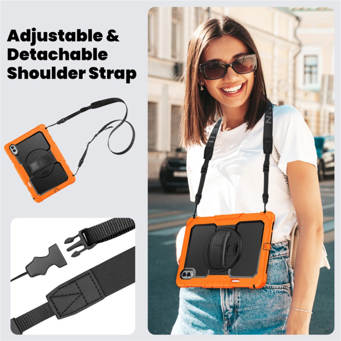 Coque Samsung Galaxy Tab S11 Ultra Antichoc avec Support Rotatif Orange - photo 7