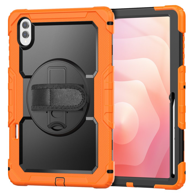 Coque Samsung Galaxy Tab S11 Ultra Antichoc avec Support Rotatif Orange - photo 8