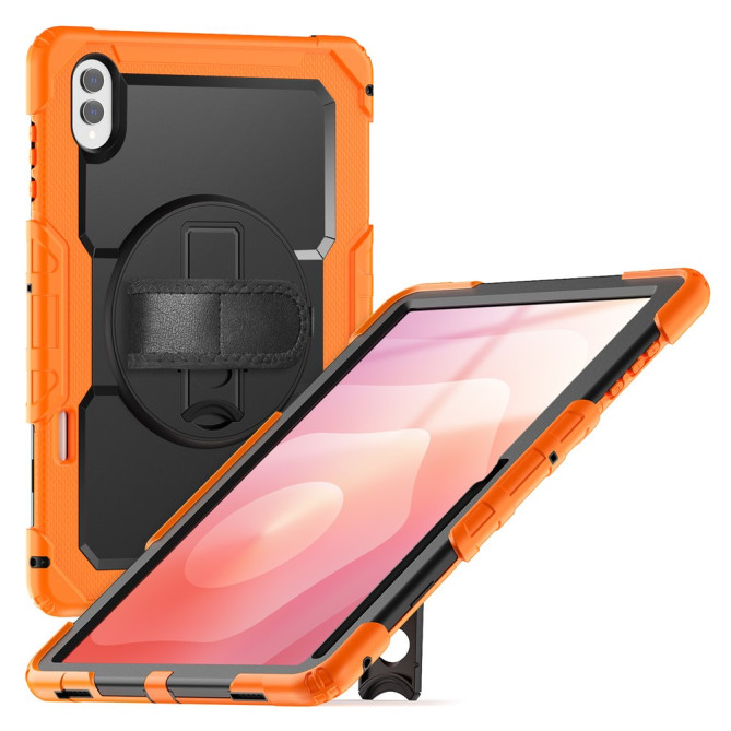 Coque Samsung Galaxy Tab S11 Ultra Antichoc avec Support Rotatif Orange - photo 9