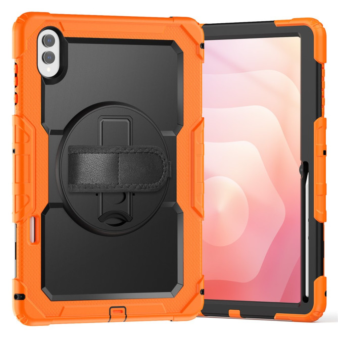 Coque Samsung Galaxy Tab S11 Ultra Antichoc avec Support Rotatif Orange - photo 10