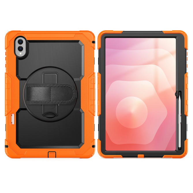 Coque Samsung Galaxy Tab S11 Ultra Antichoc avec Support Rotatif Orange - photo 11