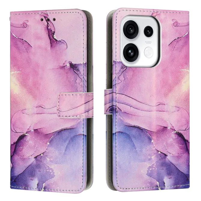 Housse OPPO Reno16 F/FS Marbre Aquarelle avec Porte-Cartes