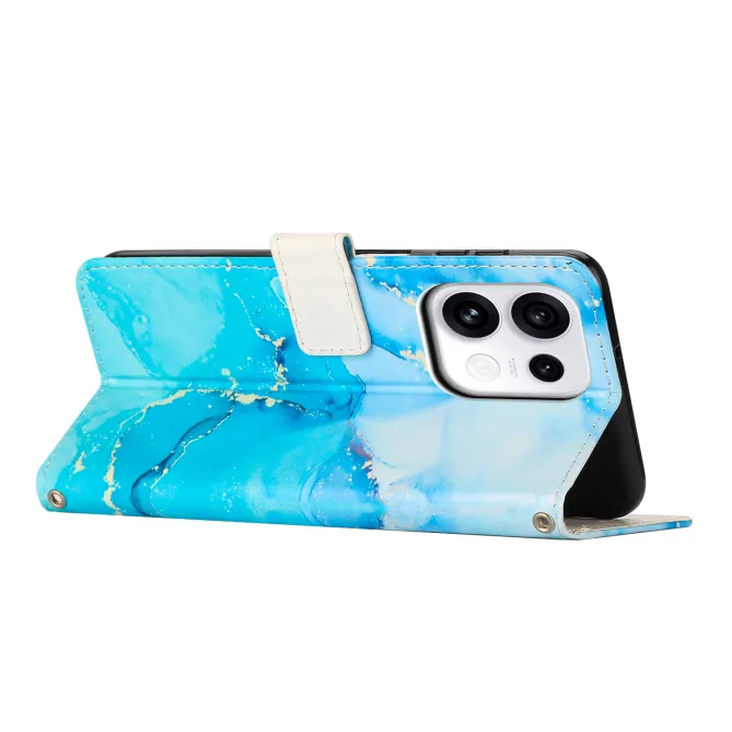 Housse OPPO Reno16 F/FS Marbre Lagon avec Rangement Cartes - photo 2