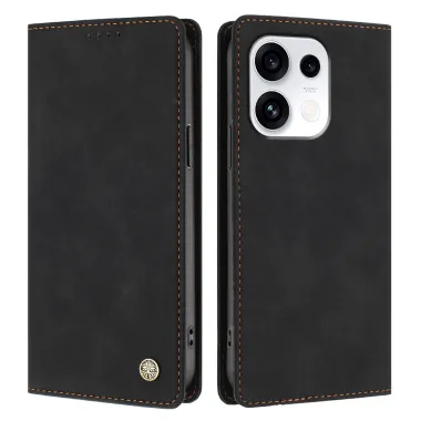 Housse Oppo Reno16 FS / 16 F Rabat Porte-cartes Simili Cuir Suédé Noir