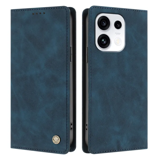 Housse Oppo Reno16 FS / 16 F Rabat Porte-cartes Simili Cuir Suédé Bleu Foncé - photo 13