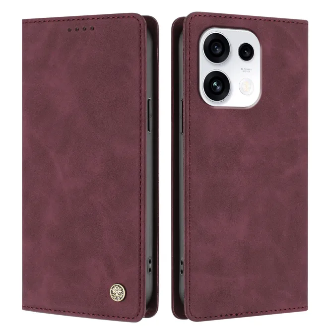 Housse Oppo Reno16 FS / 16 F Rabat Porte-cartes Simili Cuir Suédé Vin Rouge - photo 37