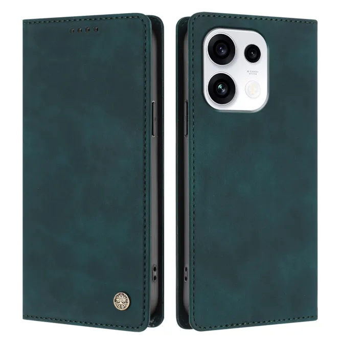 Housse Oppo Reno16 FS / 16 F Rabat Porte-cartes Simili Cuir Suédé Bleu Paon - photo 49