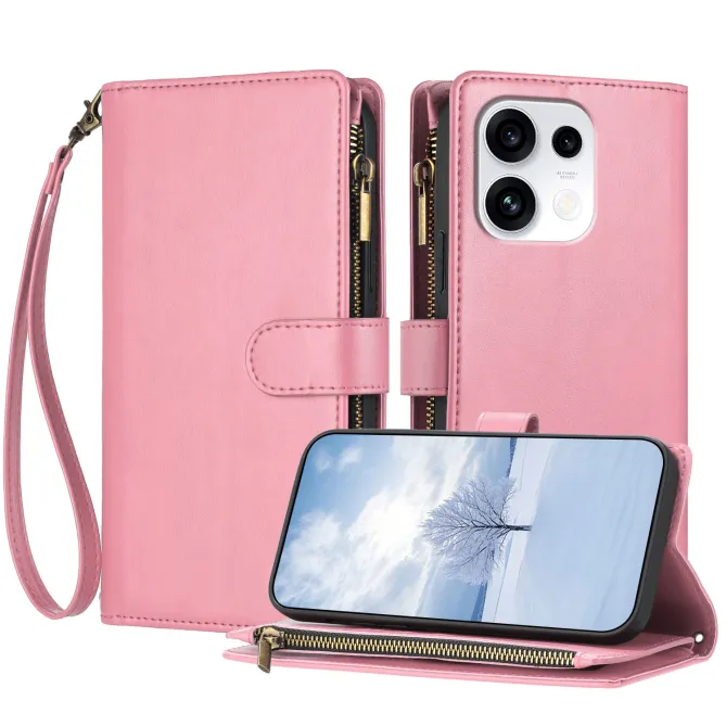 Housse Oppo Reno16 FS / 16 F Portefeuille Zippé Dragonne Rose - photo 34