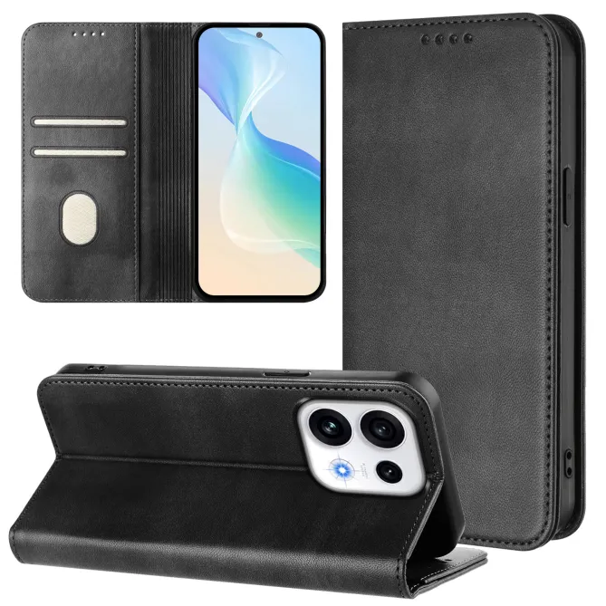Housse Oppo Reno16 FS / 16 F Rétro Anti-RFID Fermeture Invisible Noir - photo 3