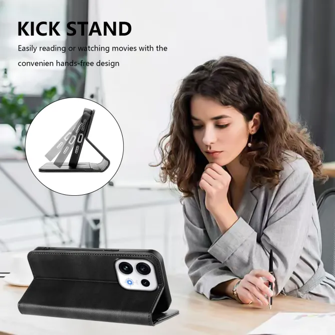 Housse Oppo Reno16 FS / 16 F Rétro Anti-RFID Fermeture Invisible Noir - photo 4