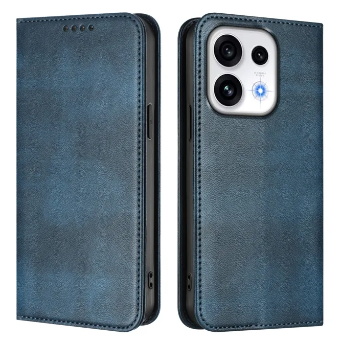 Housse Oppo Reno16 FS / 16 F Rétro Anti-RFID Fermeture Invisible Bleu Foncé - photo 37
