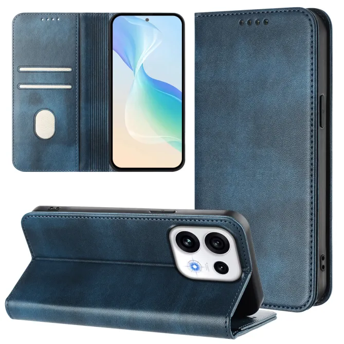 Housse Oppo Reno16 FS / 16 F Rétro Anti-RFID Fermeture Invisible Bleu Foncé - photo 39
