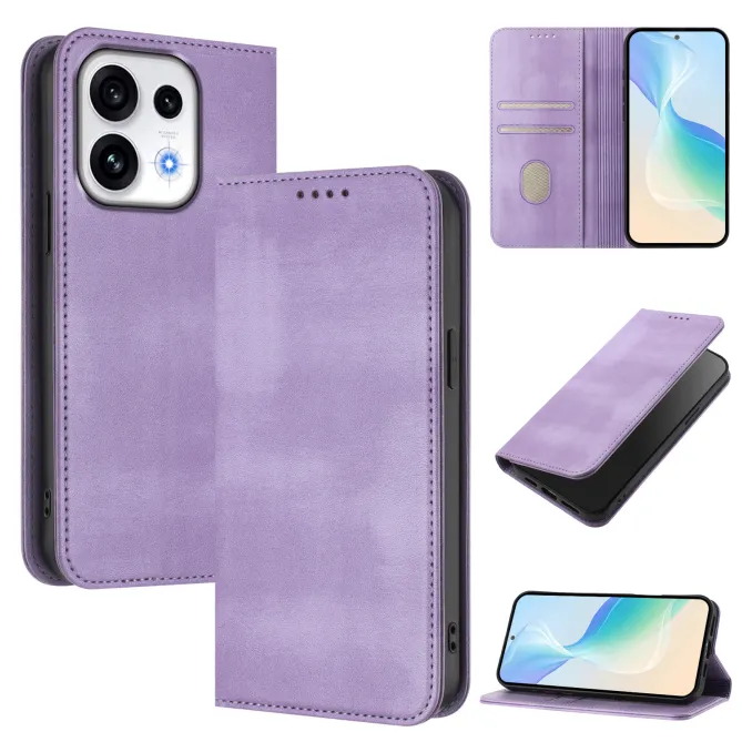 Housse Oppo Reno16 FS / 16 F Rétro Anti-RFID Fermeture Invisible Violet clair - photo 50