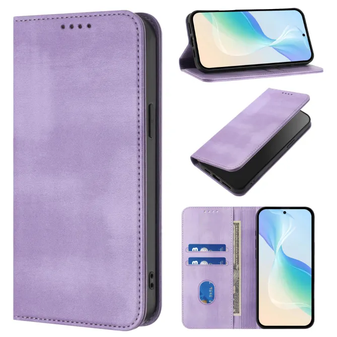Housse Oppo Reno16 FS / 16 F Rétro Anti-RFID Fermeture Invisible Violet clair - photo 53