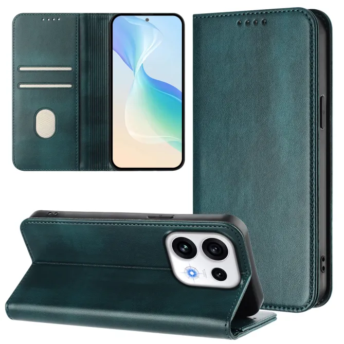 Housse Oppo Reno16 FS / 16 F Rétro Anti-RFID Fermeture Invisible Vert foncé - photo 63