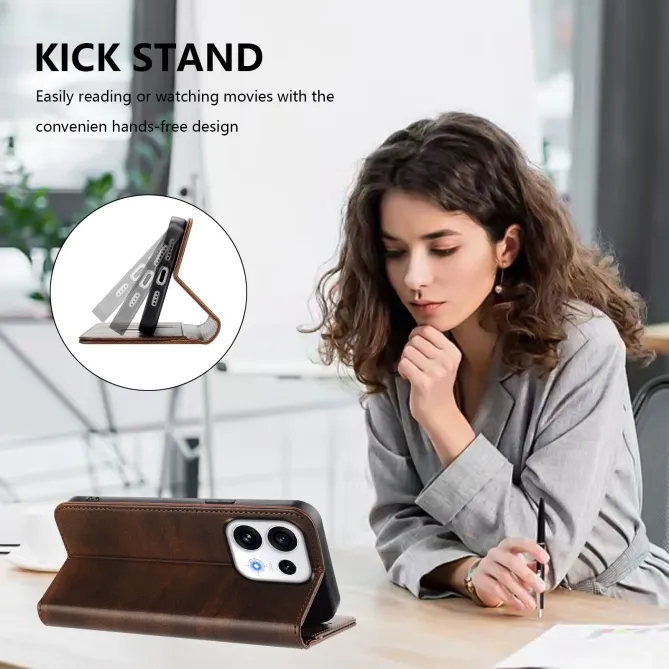 Housse Oppo Reno16 FS / 16 F Rétro Anti-RFID Fermeture Invisible Marron - photo 76