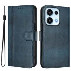 Housse Oppo Reno16 FS / 16 F Portefeuille Cordon de Transport Bleu Foncé - photo 2