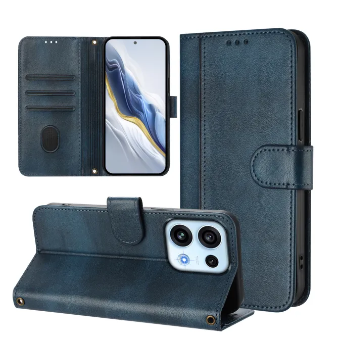 Housse Oppo Reno16 FS / 16 F Portefeuille Cordon de Transport Bleu Foncé - photo 3