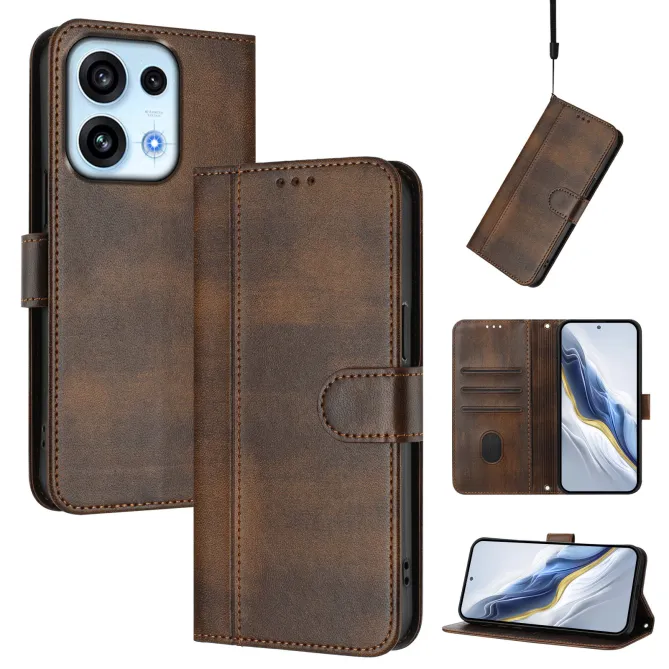 Housse Oppo Reno16 FS / 16 F Portefeuille Cordon de Transport Marron - photo 51
