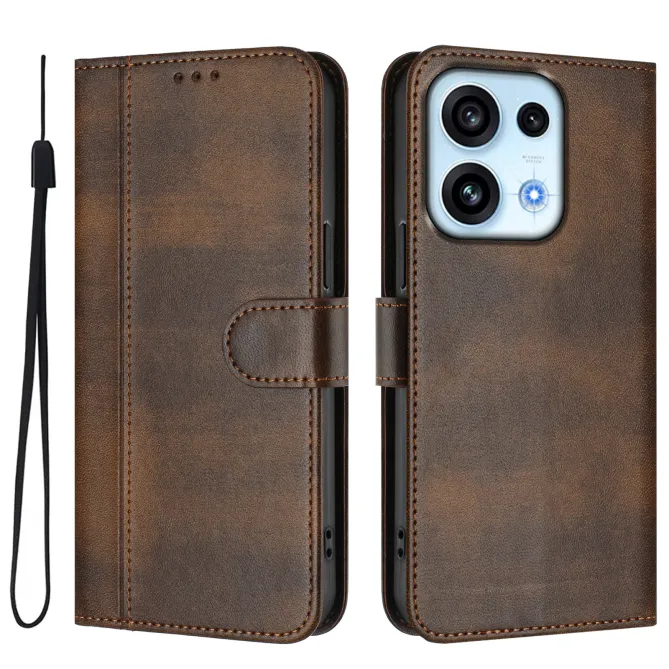 Housse Oppo Reno16 FS / 16 F Portefeuille Cordon de Transport Marron - photo 52