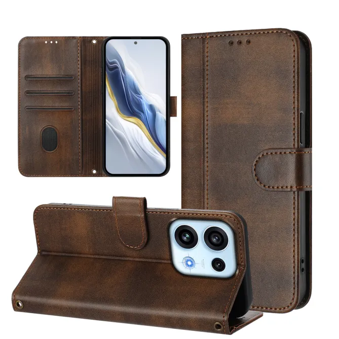 Housse Oppo Reno16 FS / 16 F Portefeuille Cordon de Transport Marron - photo 53