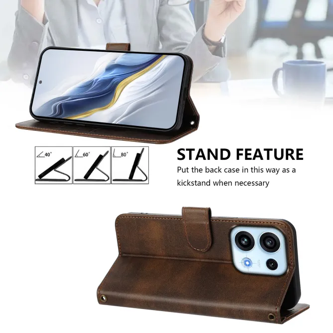 Housse Oppo Reno16 FS / 16 F Portefeuille Cordon de Transport Marron - photo 54