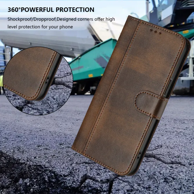 Housse Oppo Reno16 FS / 16 F Portefeuille Cordon de Transport Marron - photo 59