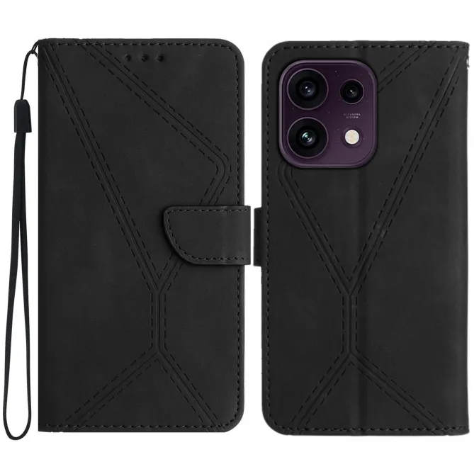 Housse Oppo Reno16 FS / 16 F Lignes Embossées Coins Renforcés Noir