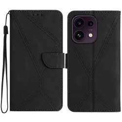 Housse Oppo Reno16 FS / 16 F Lignes Embossées Coins Renforcés Noir