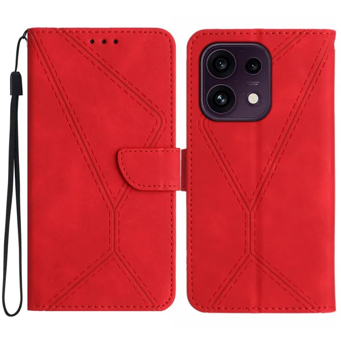 Housse Oppo Reno16 FS / 16 F Lignes Embossées Coins Renforcés Rouge - photo 8