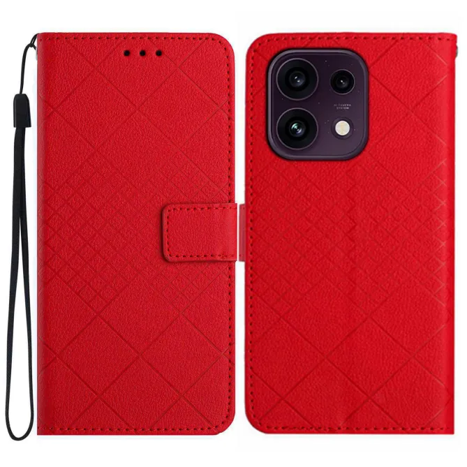 Housse OPPO Reno16 F/FS Folio Losange Embossé Porte-Cartes Rouge - photo 22